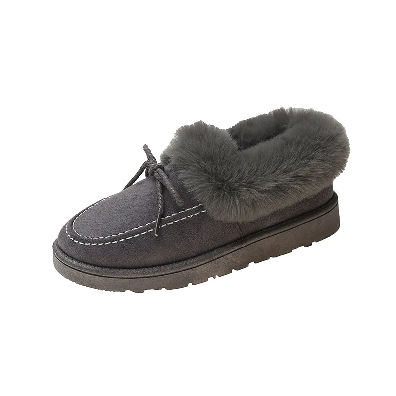 Autumn Winter women warm fur shoes new fashion comfortable fluffy furry slip on  plush flat Platform shoes