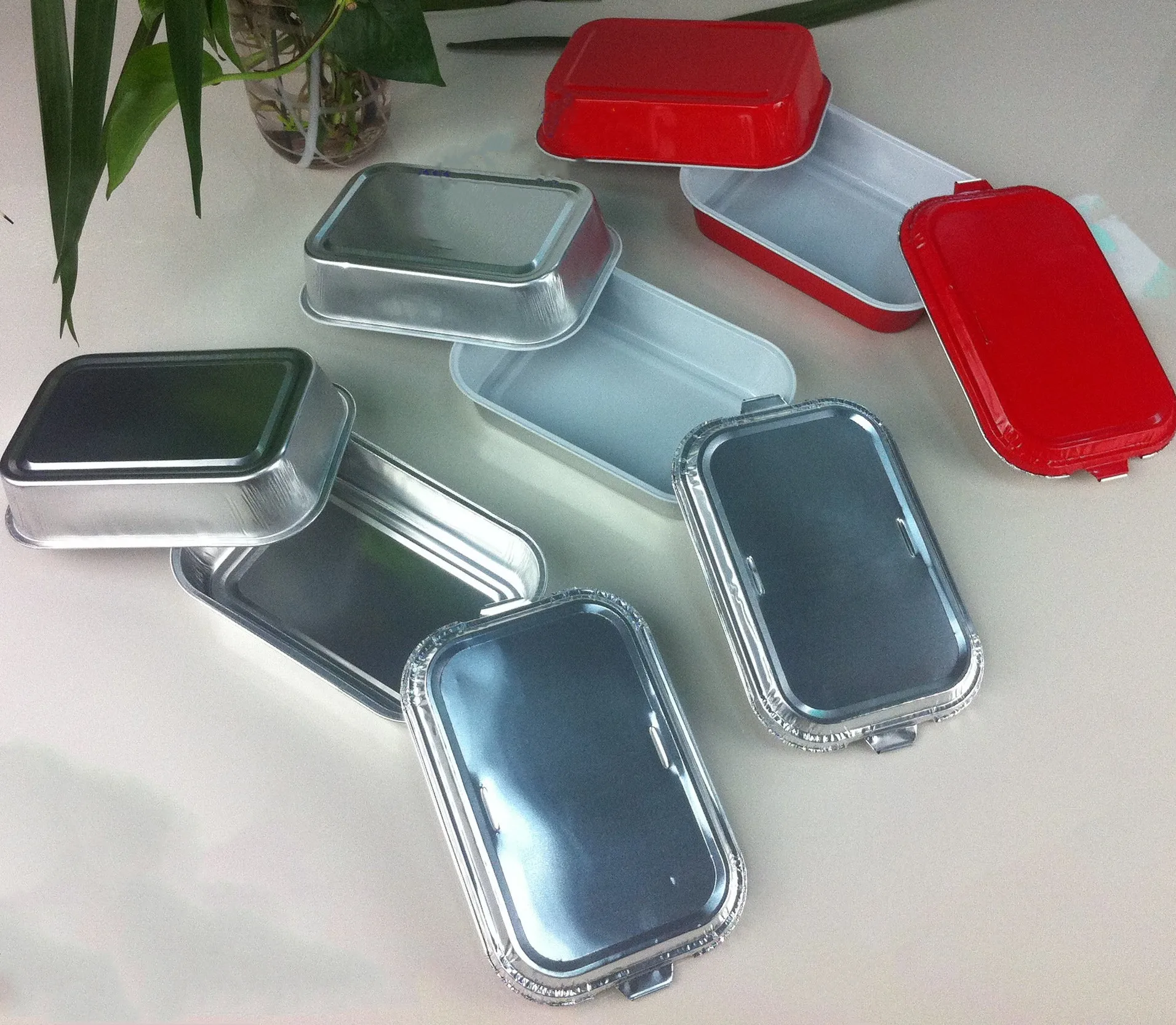 Aluminum Foil Aluminum Plastic Takeout aviation grade aluminum Foil Container with lunch box with lid