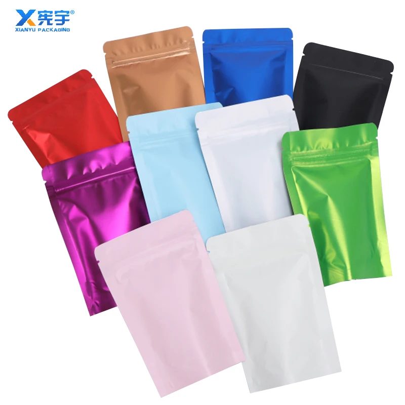 Colored Aluminum Foil Plastic Standing Zipper Storage Pet Food Sealed Bag Smell Proof Mylar Pouch