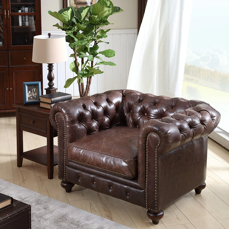 Роскошный Ретро-диван среднего века с мягкой обивкой chesterfield стеганая кожа Коричневый диван дизайнерский винтажный