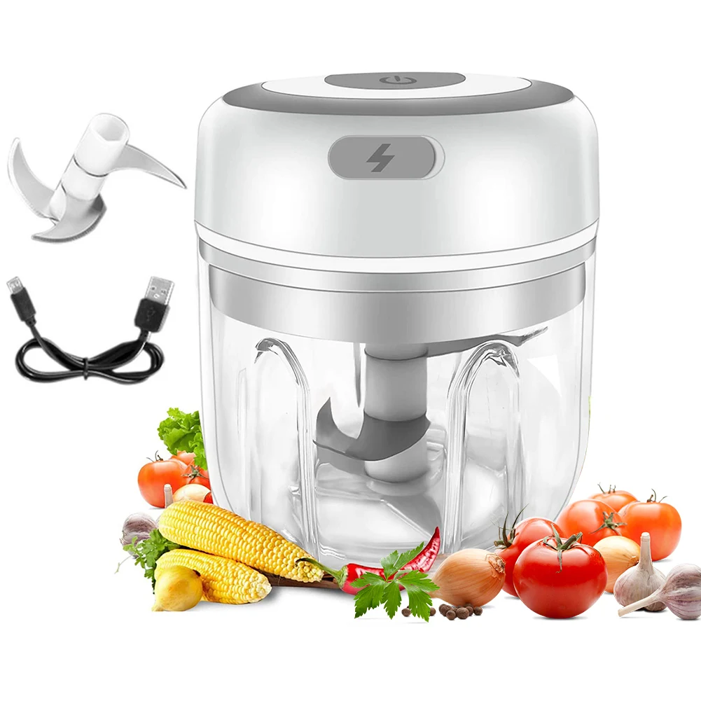 
250ML Mini USB Wireless Electric Garlic Masher Chopper Grinder Meat Grinders Mincer Vegetable Chili Meat Food Processor Chopper 
