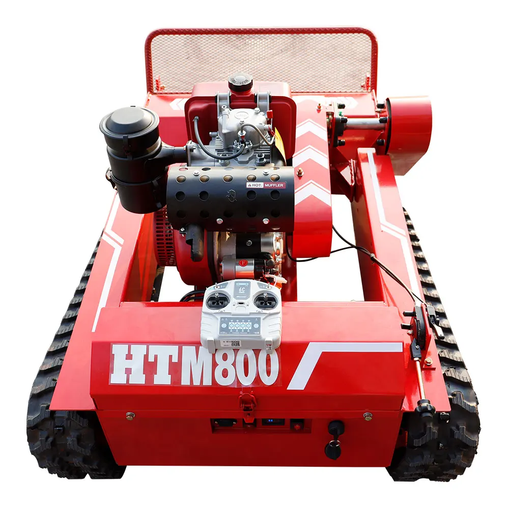 800mm Mowing Width Diesel Engine 192F Professional Robot Crawler Lawn Mower RC Brush Cutter for Agriculture