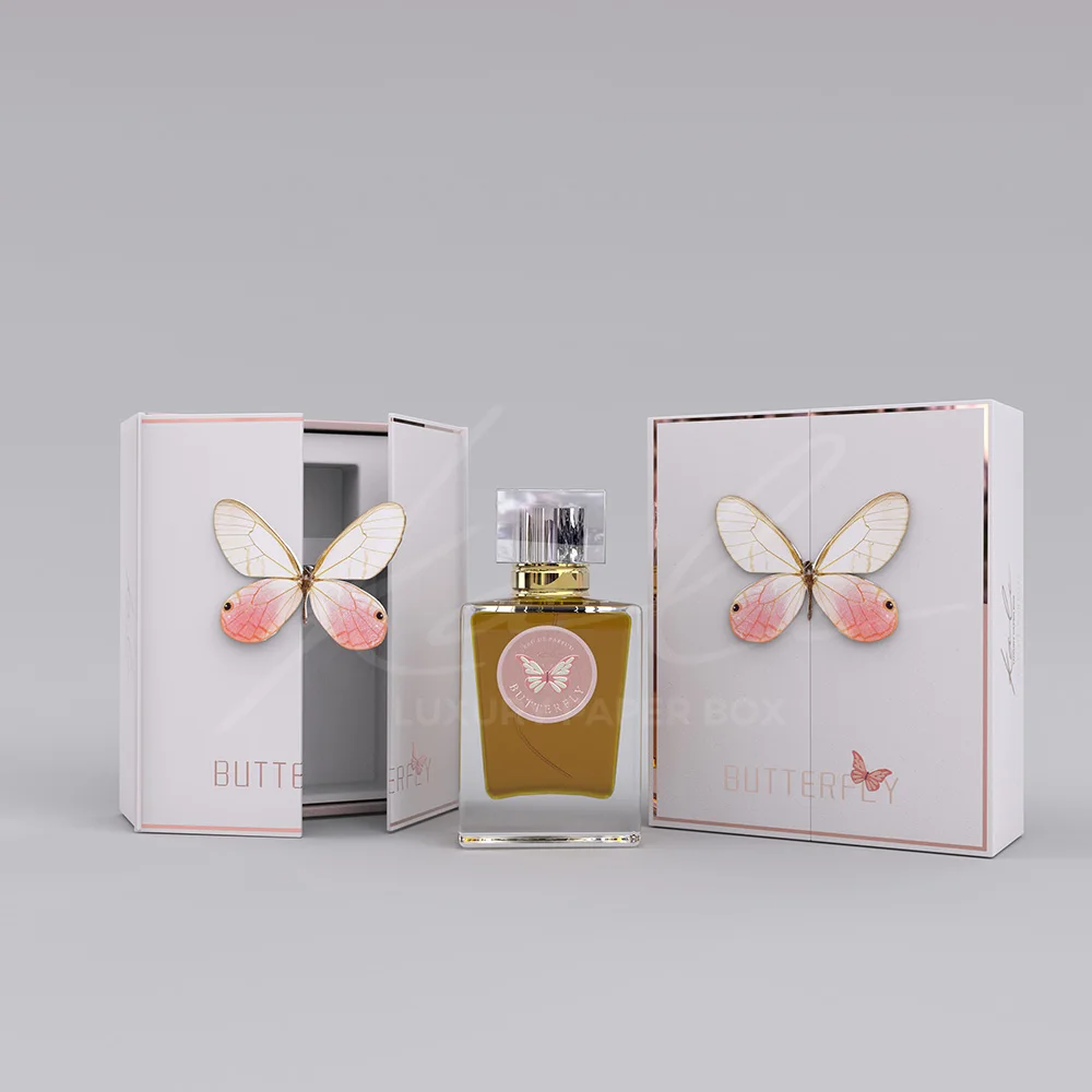 EDT Fragrance Bottle With Box For Customization Carton Bouteille De Parfum Butterfly Perfume Packaging Box