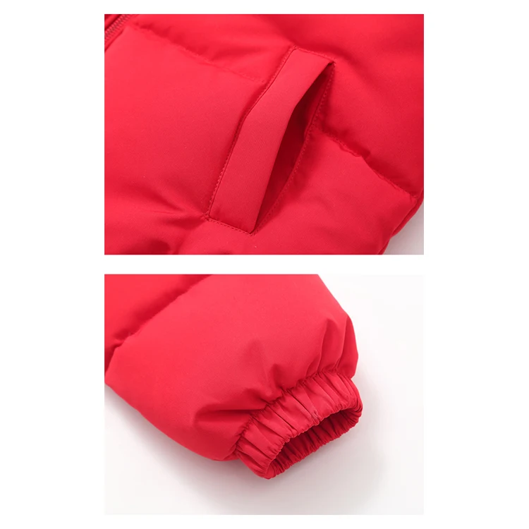 Зимняя детская пуховая куртка с меховым воротником для мальчиков и девочек, детская утепленная куртка