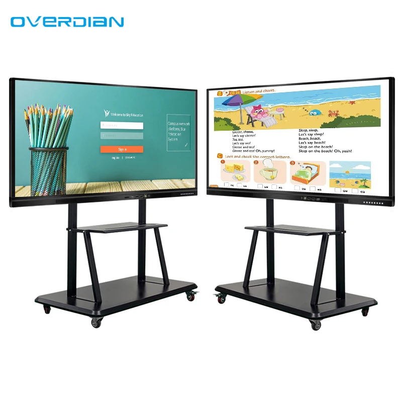Dual System Function 75 Inch Touch Screen Interactive White Board Digital Whiteboard For Education Conference