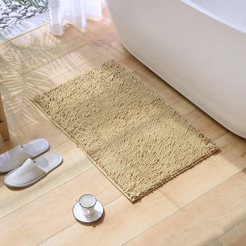 Non-Slip Chenille Bath Mat Absorbent Door Mat for Bathroom and Bedroom Non-Slip Floor Mat for Door Side