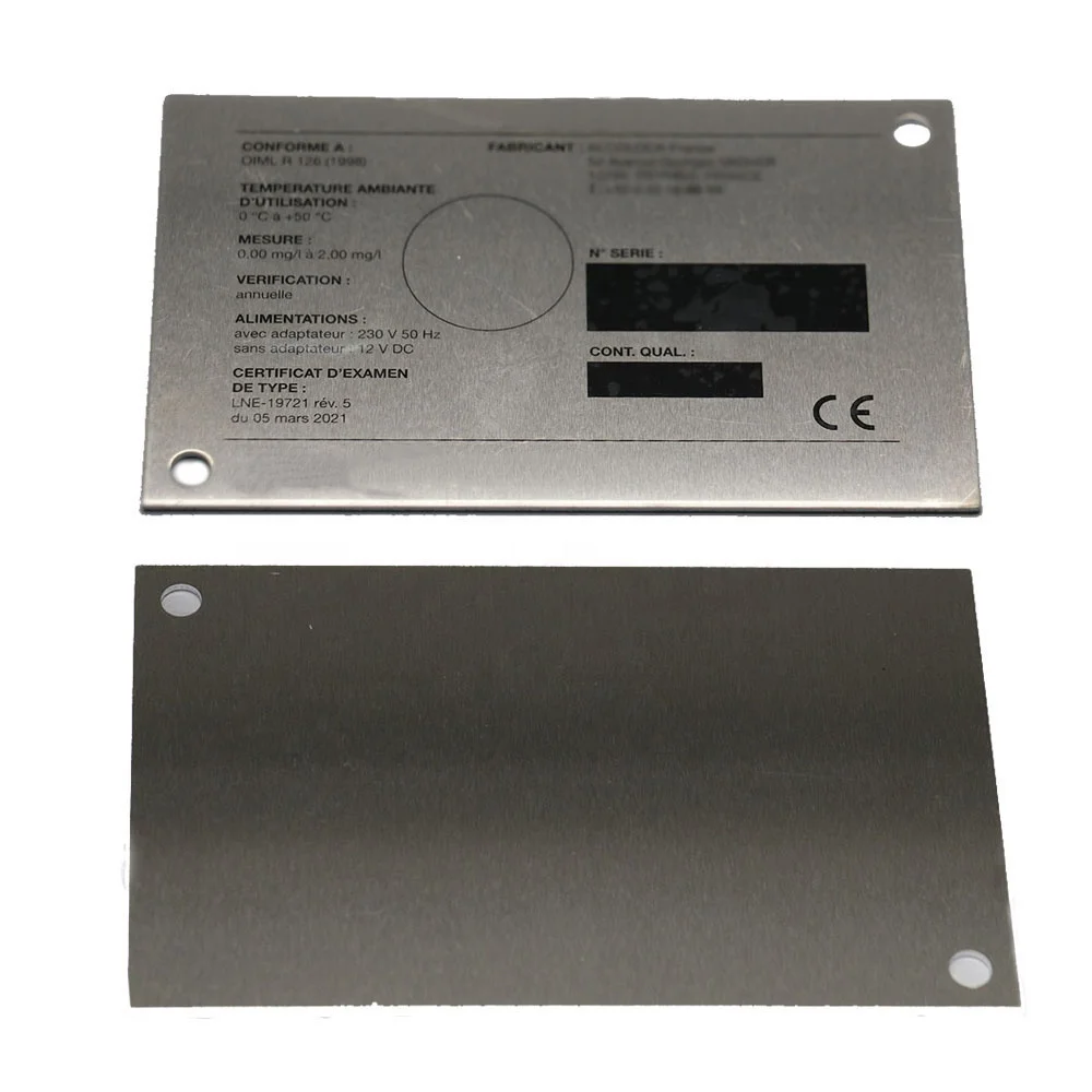 Silk Screen Printing on Aluminum Engraved Label Control Panel Service Tag Metal Plate Nameplates Permanent Metal Sticker Label