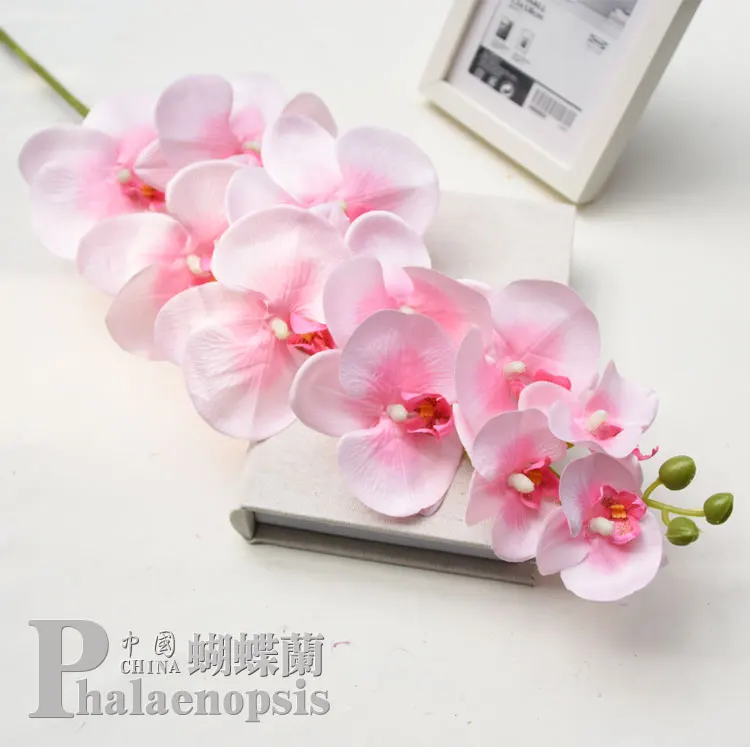 Orchid Stems Artificial Flowers Real Touch Latex Faux Phalaenopsis Branches