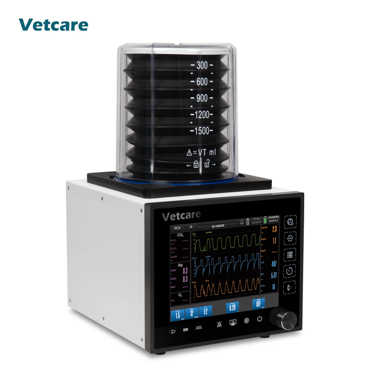 iVvet-7 is a multi-functional,high specification and reliable ventilator with real-time tidal volume monitoring to ensure safe