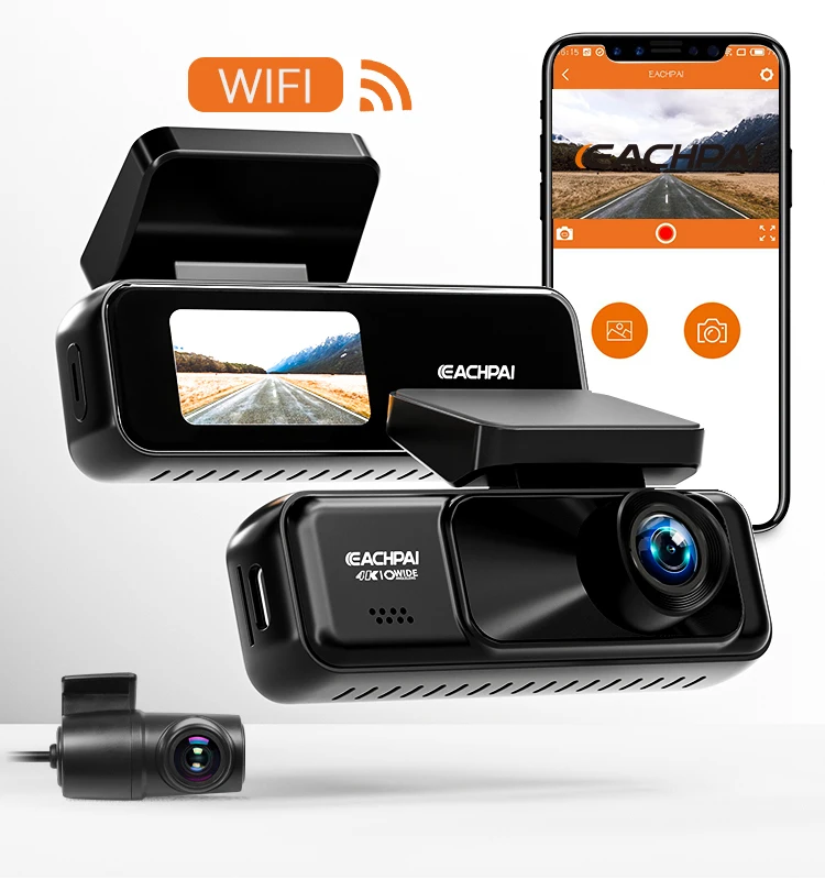 2K+1080P WiFi DashCam 2024 New Arrivals EACHPAI V6 car camera dash QHD 2K hot selling Car Black Box front and rear gps g-sensor