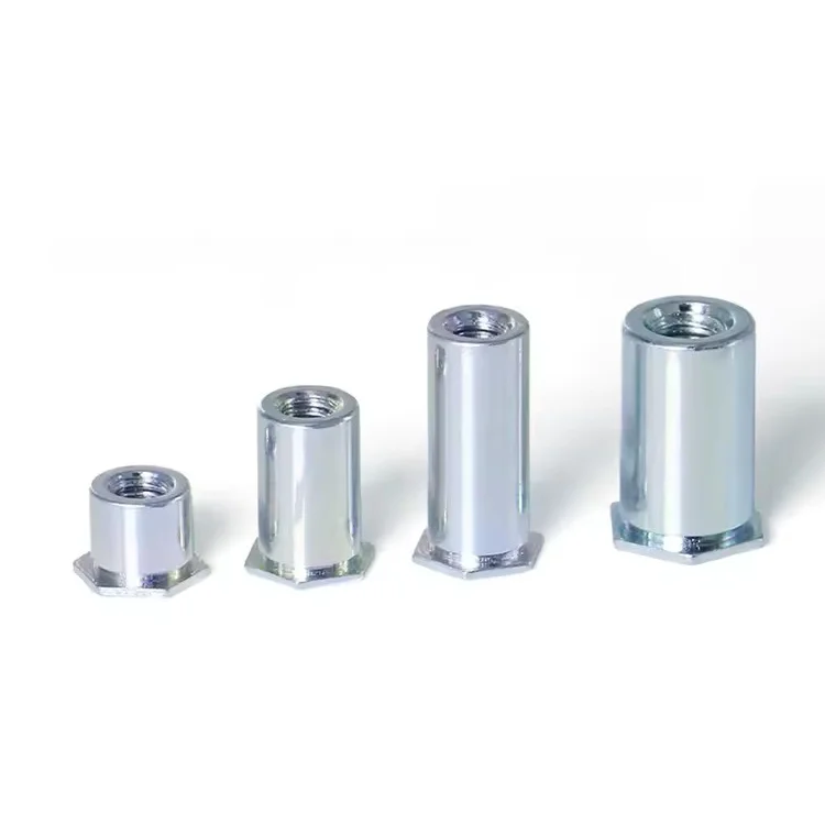 Zinc & Nickel Plated 3.5M3 Carbon Steel Hexagon Blind Stud with Hex Nut Self Clinching Standoff for Sheet Metal