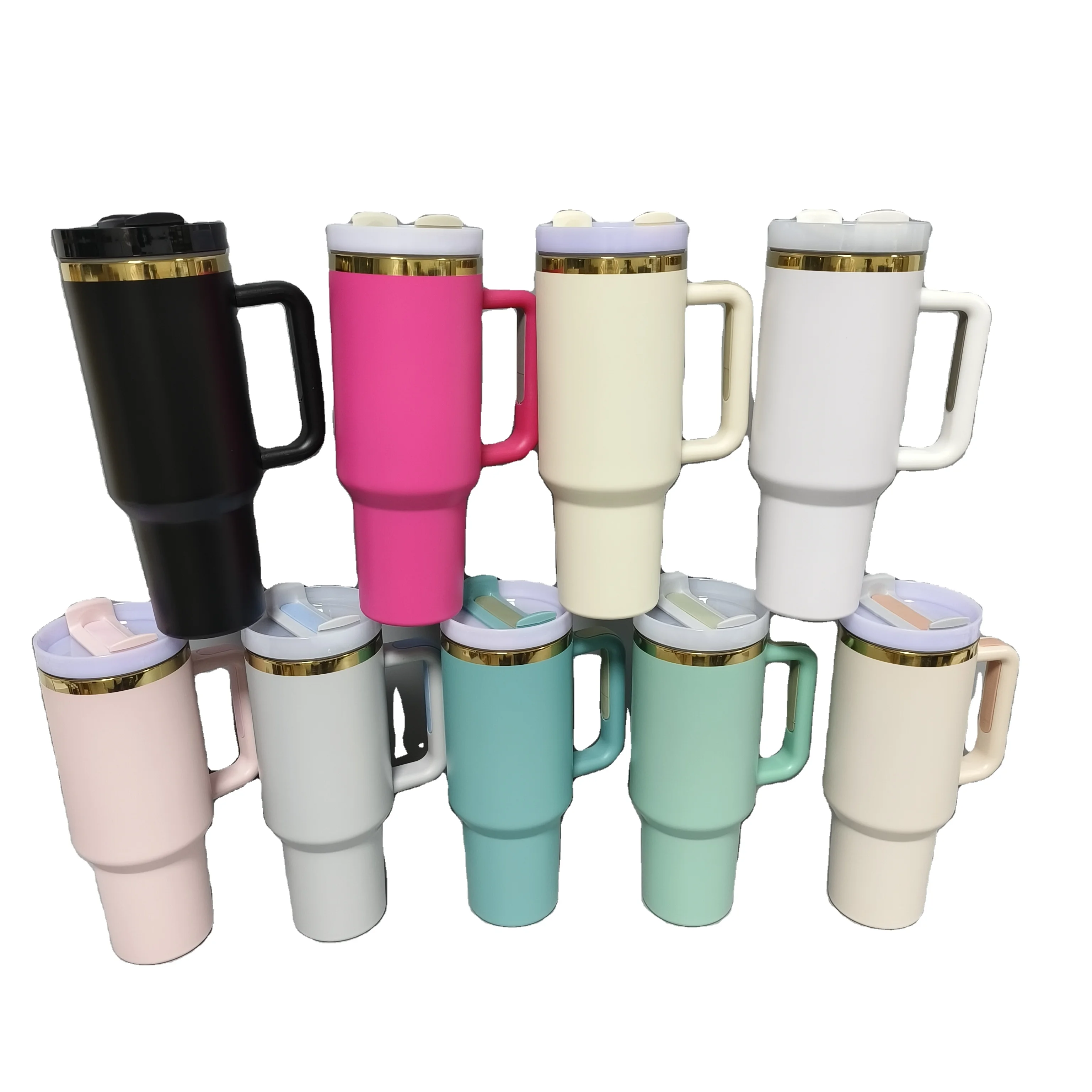 New quick delivery Rainbow plated large bottle stainless steel 40 oz plated travel mug laser engraving