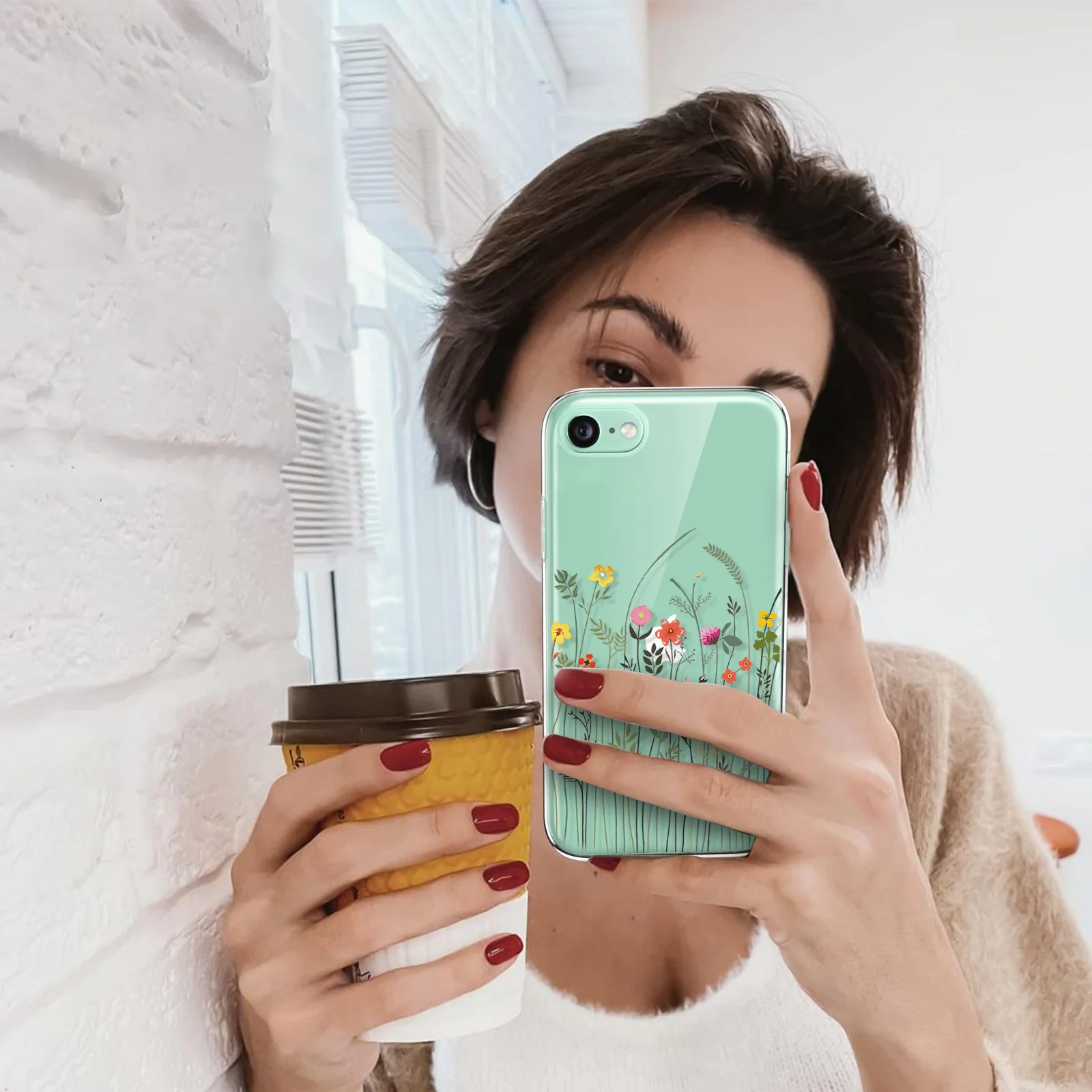 Cheap Price IMD Custom Printed Flowers Transparent Hard PC Phone Case Cover For Samsung A13 A53 iPhone SE