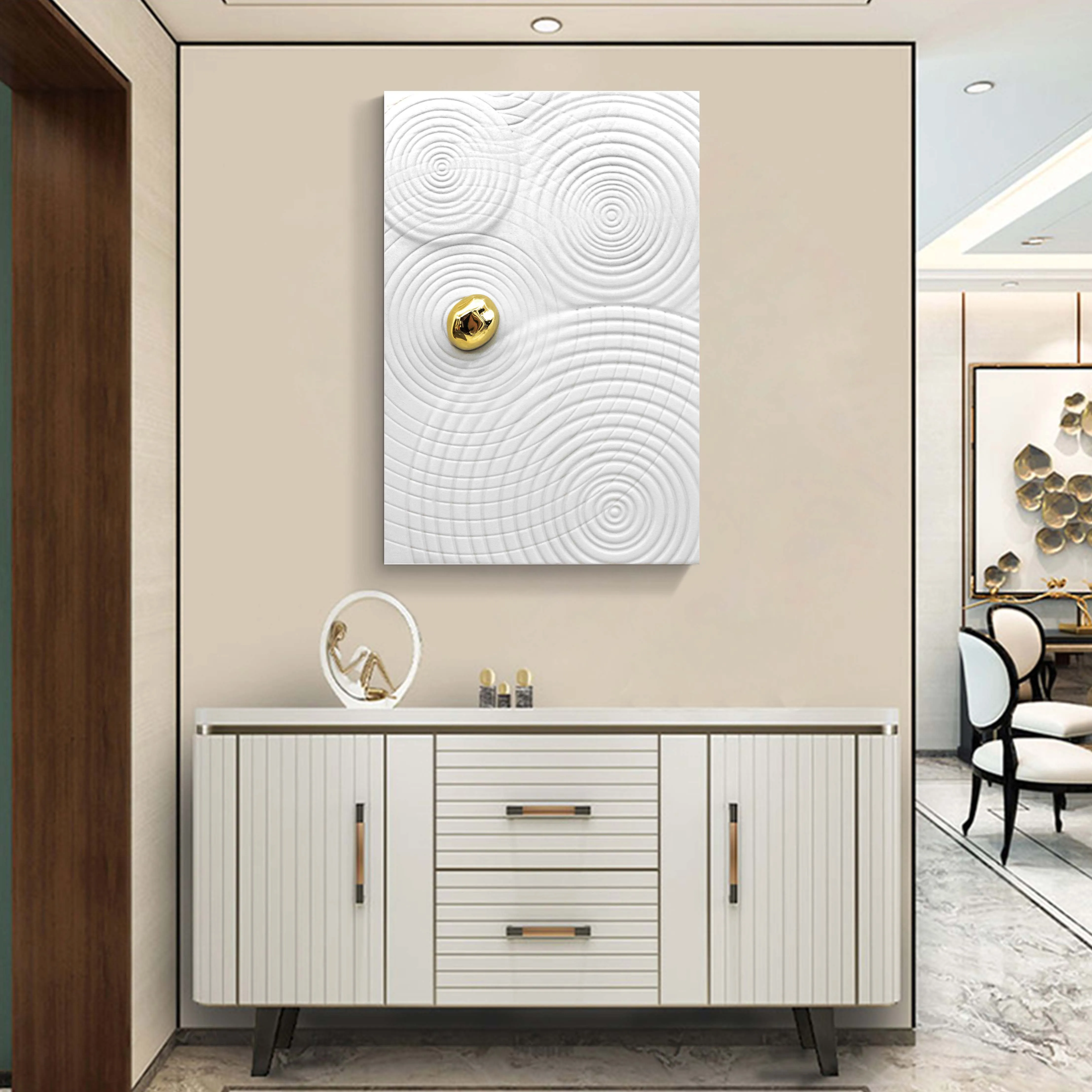 white woodcarving decorative painting simple modern abstract wall art for living room bedroom hotel painting wall decor