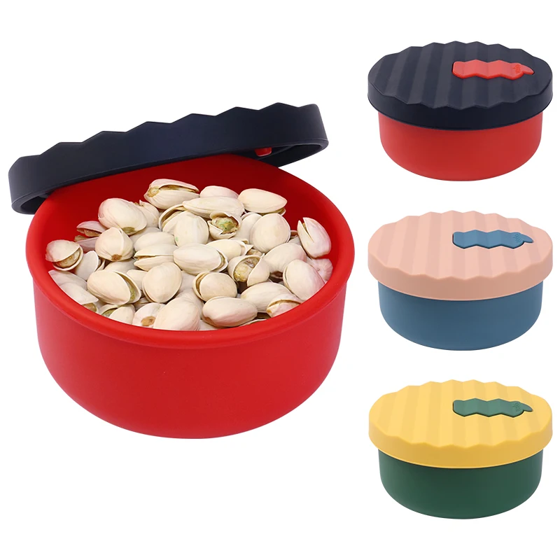 Multi-Use Eco-friendly BPA Free Silicone Bowl Reusable Food Storage Container Silicone Pizza Dough Proofing Box 700ml with Lids