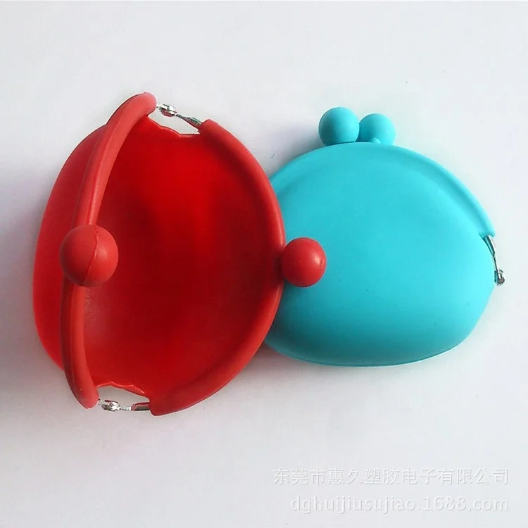 Smile Luxury Metal Clip Kawaii Cute Round Animal Print Waterproof  kids ladies Customized Mini Silicone Coin Purse for Girls