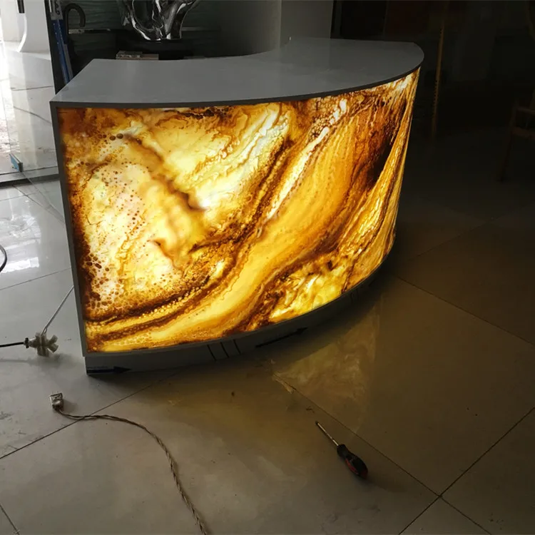 Low water absorption faux alabaster solid surface stone wall sheets