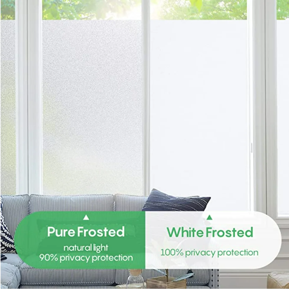 Factory Price PVC Decorative Glass Film Frosted Transparent Adhesive Privacy Window Film Sticker