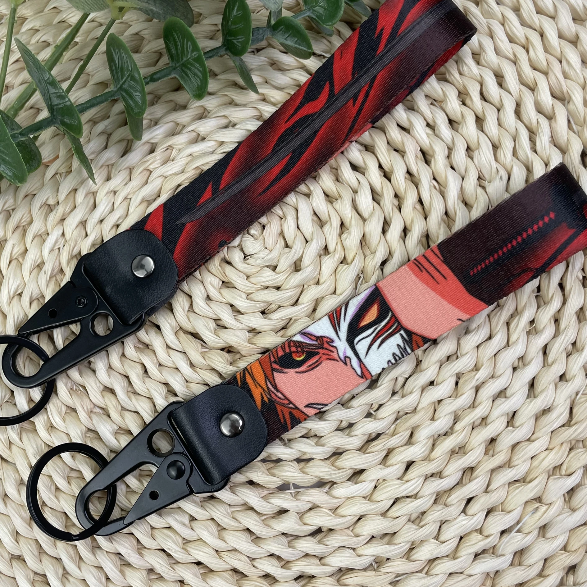 Demon Slayer Custom Eagle Beak Buckle Wrist Anime Keychain Jujutsu Kaisen Character Woven Sublimated Polyester Keychain