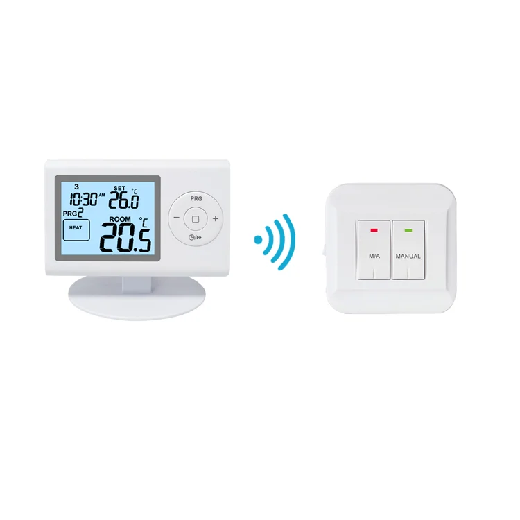 868MHZ 230V Indoor Boiler Digital Programmable Wireless Heating Home Thermostat for HVAC System