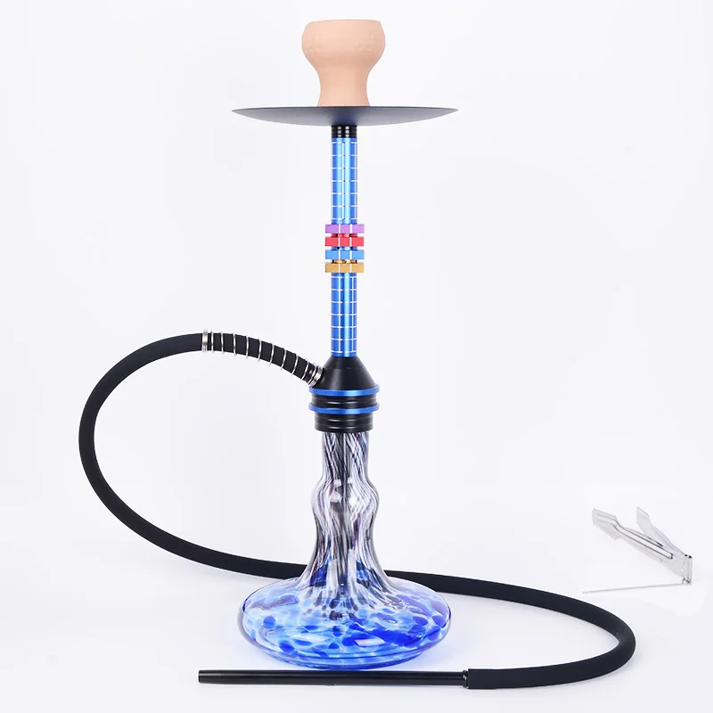 Newest Design Wholesale Colorful Aluminum Hookah Shisha Set Russian Style Hookah Soft Smoke Shisha