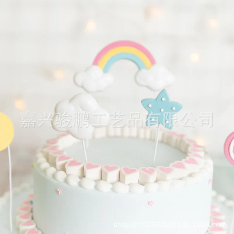 junpeng resin crafts cake with flag decorations Cartoon ice