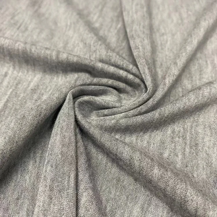 Сертификат GRS однотонная Экологически чистая Меланжевая ткань из органического вязания 95 бамбука 5 спандекс для спортивной одежды