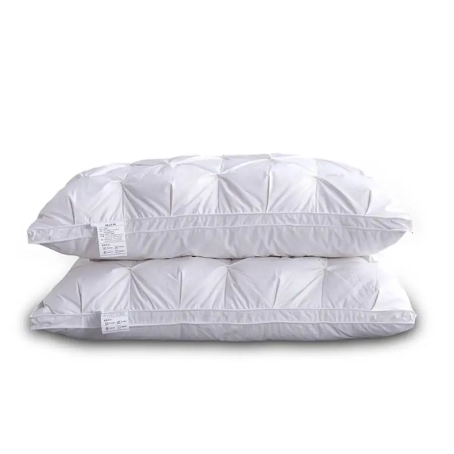 Luxury Hotel White 100% Cotton Shell Goose Duck Feather Down Fire Resistant Soft cushion pillow