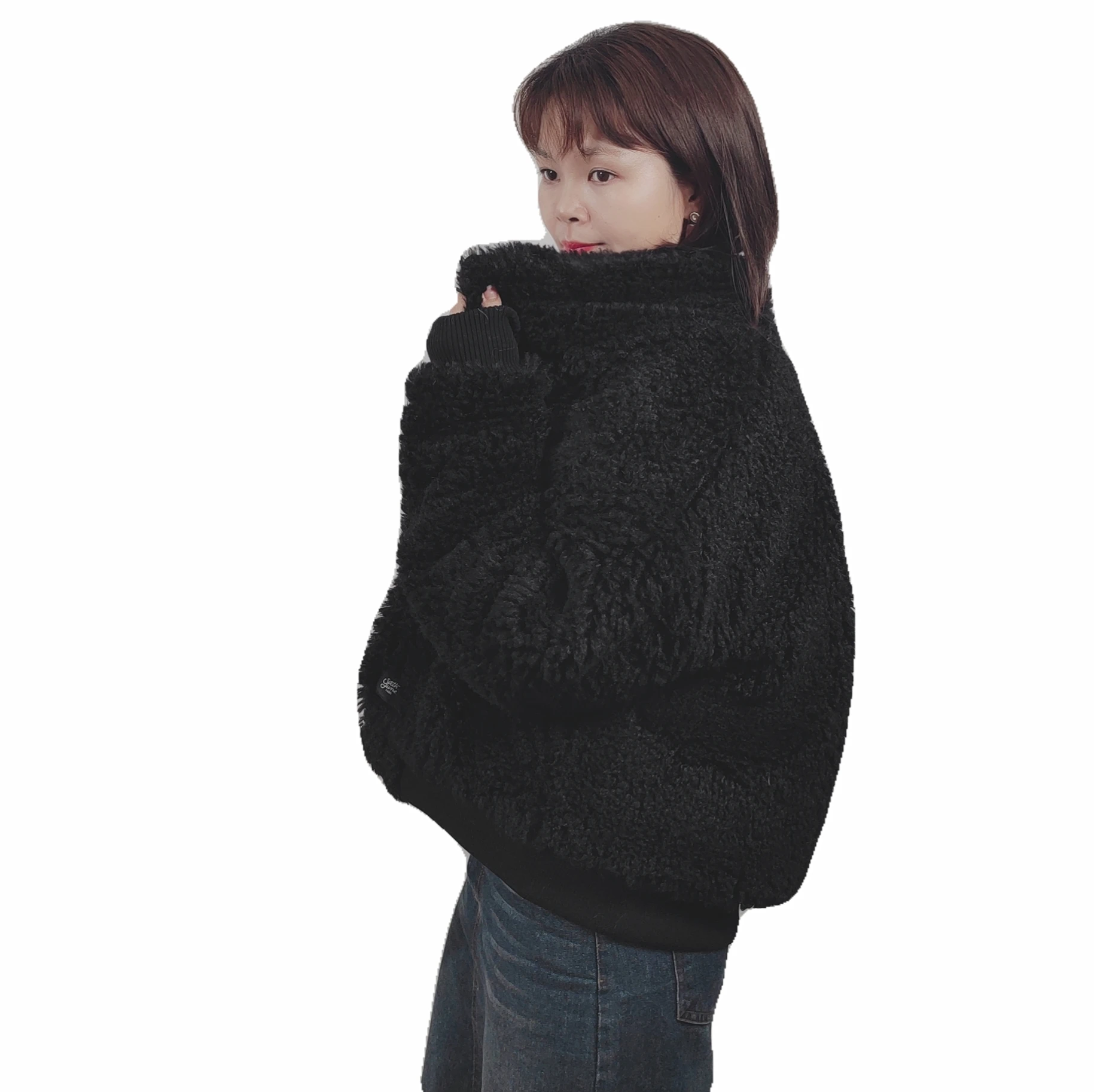 The faux fur zhejiang slim size women coats