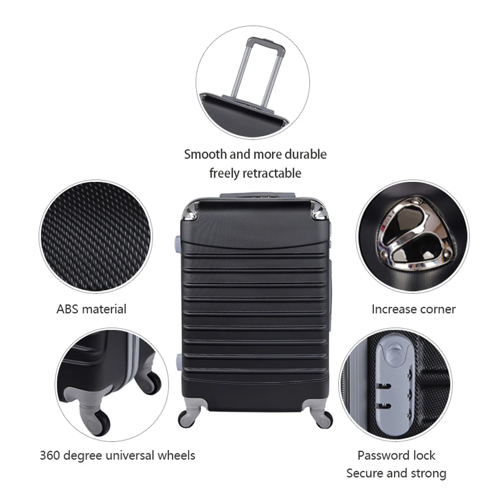 Красивый Рекламный ABS 3 шт. Набор для путешествий жесткий пластиковый чемодан