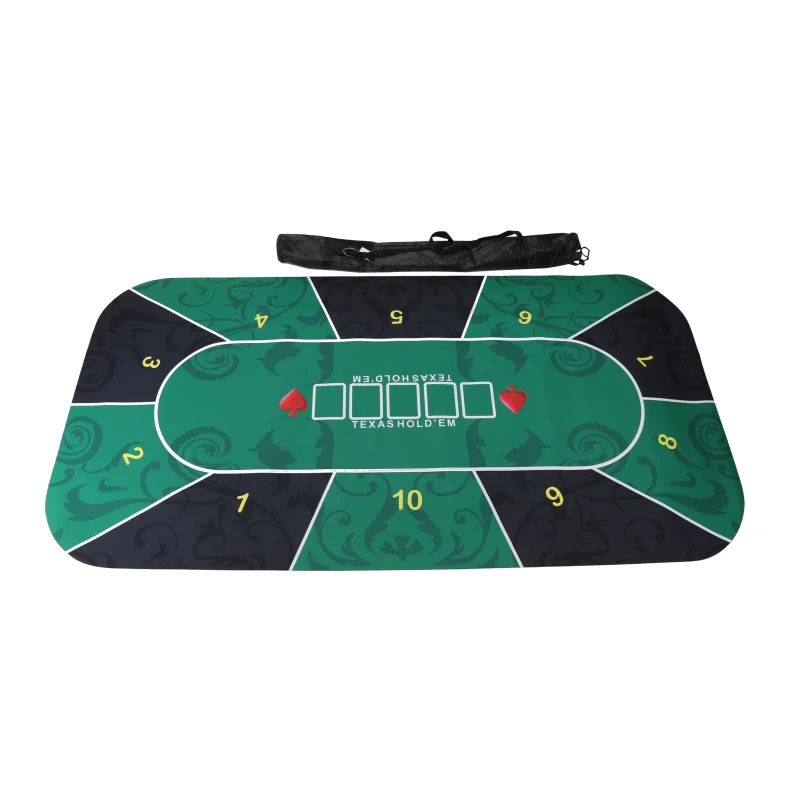 Custom Full Color Printing Folding Portable Mahjong Mat  Non-Skid Texas Rubber Gambling Table Mat, Poker Mat