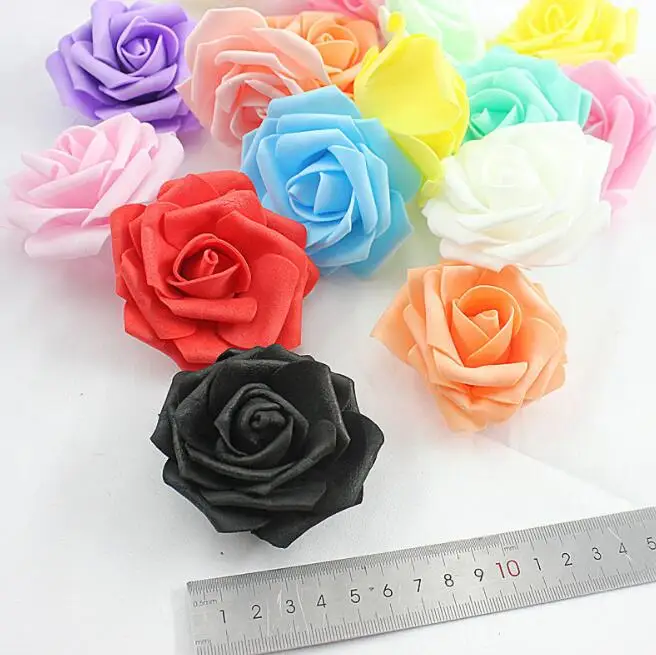 DIY Real Touch 3D Artificial Foam Rose Head Without Stem for Wedding Party Home Decoration