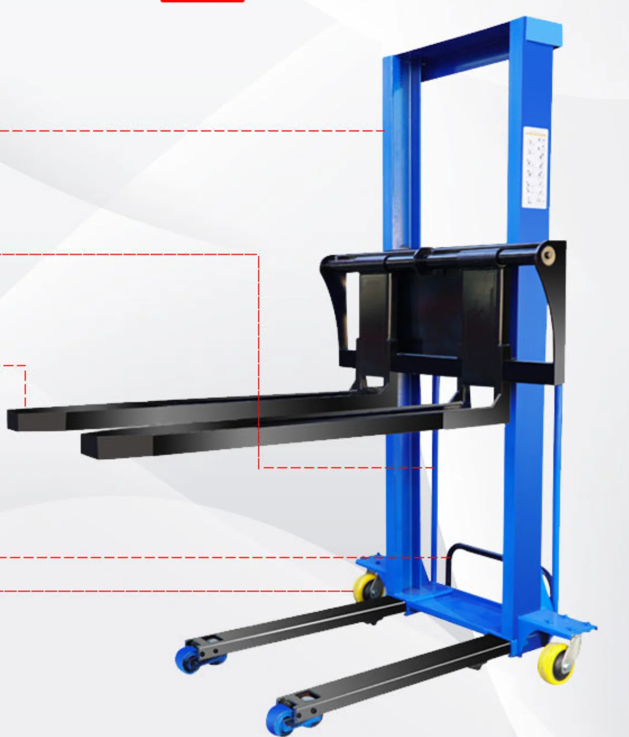 1 Ton Portable Stackers Easy Operate Manual 1 ton Electric Stacker Forklift Remote Control Self-Lifting Semi-Electric Stacker