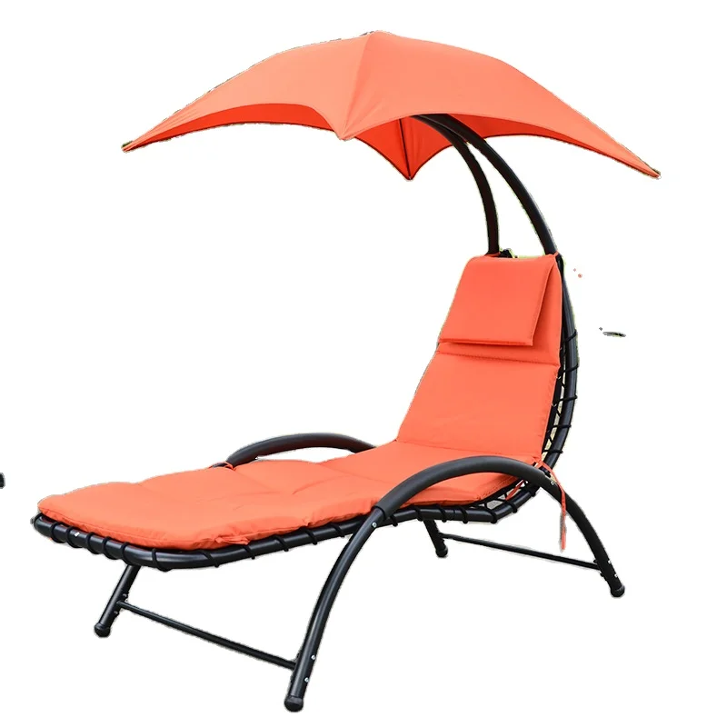 Beach Chair Relax Low seat Lounge bed outdoor umbrella rain canopy umbrella sun waterproof polyester iron frame with chaise