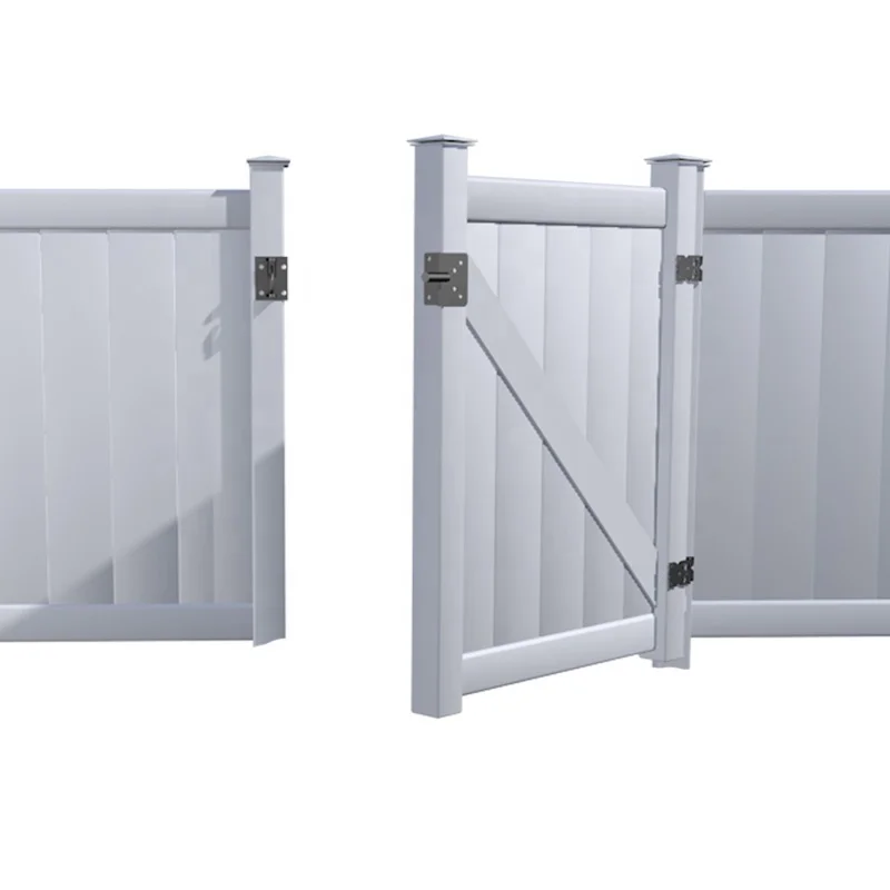 PVC 6ft.H*3.94ft.W Widely Villa Used White Cheap Full Cover Privacy Fence Gate Single Door