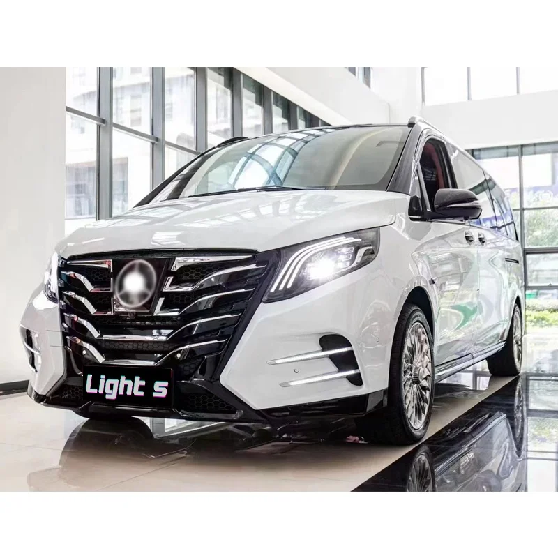 Car accessories include front rear bumper for Mercedes benz V-class Vito V260 V250 2016-2022 W447 change to Lorinser LX Style