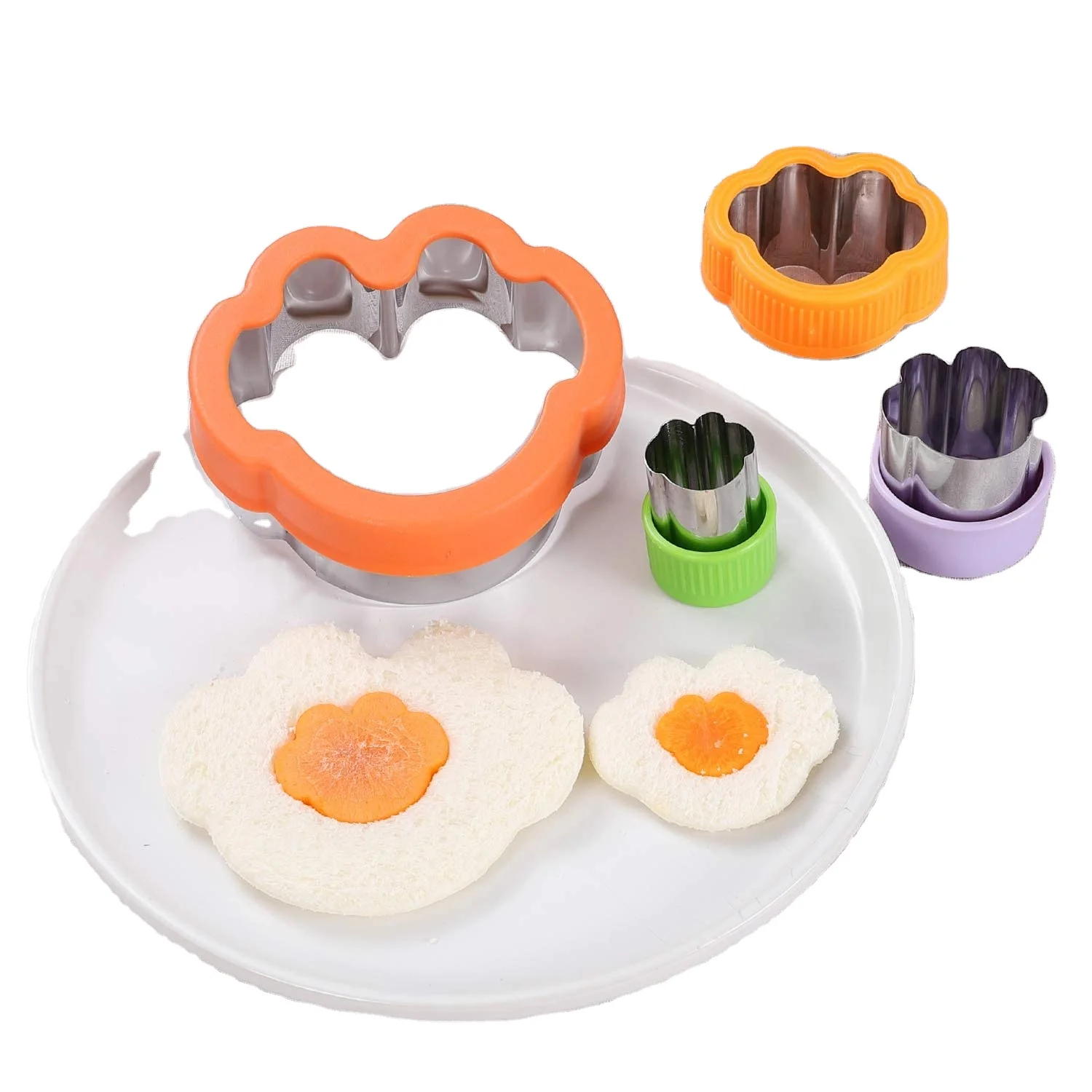 Sandwich Cutter and Sealer Bread Sandwich Decruster Pancake Maker DIY Cookie Cutters for Kids Fruit Vegetable Cutter Shapes Set