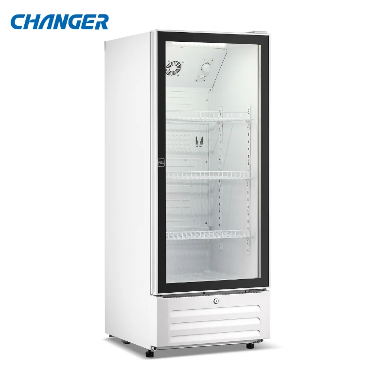 Single door small liter 170L household refrigerator beverage cooler display upright mercandiser chiller