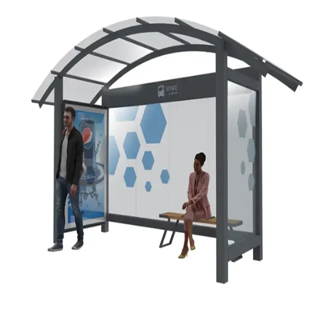 2023 modern bus station shelter design solar bus stop
