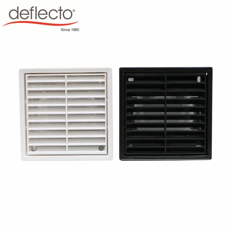 4 Inch 100mm Air Vent ABS Louvred Wall Vent Grille with Flyscreen Cover for Internal Or External Use, Easy Installation