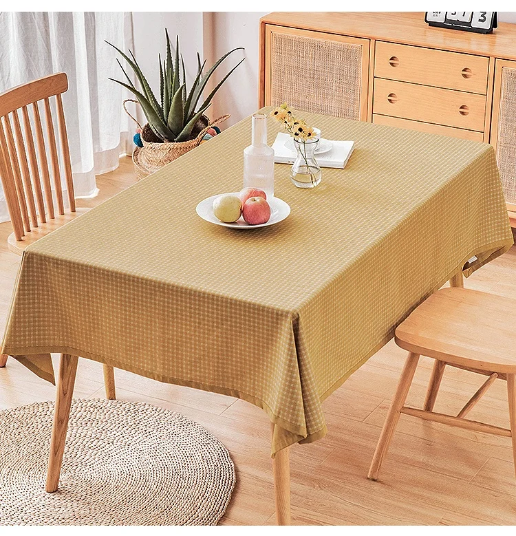 
Hotel Decoration Table Cloth Woven Fabric Wholesale Lattice for Restaurant Wedding Cotton Polyester Printed Gray Square ZQ001843 