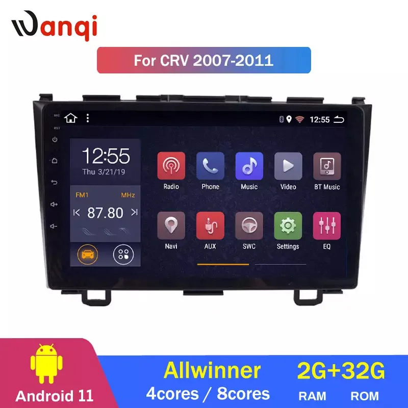 Wanqi 9 дюймов 4/8 ядра Android 11 Автомобильный мультимедийный dvd-плеер Радио Видео Стерео Аудио navi аудио-система для Хонда