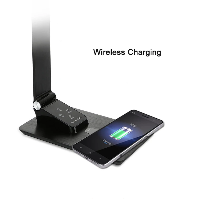 High quality Aluminium LED light source lamp with wireless charging desk USB output for
