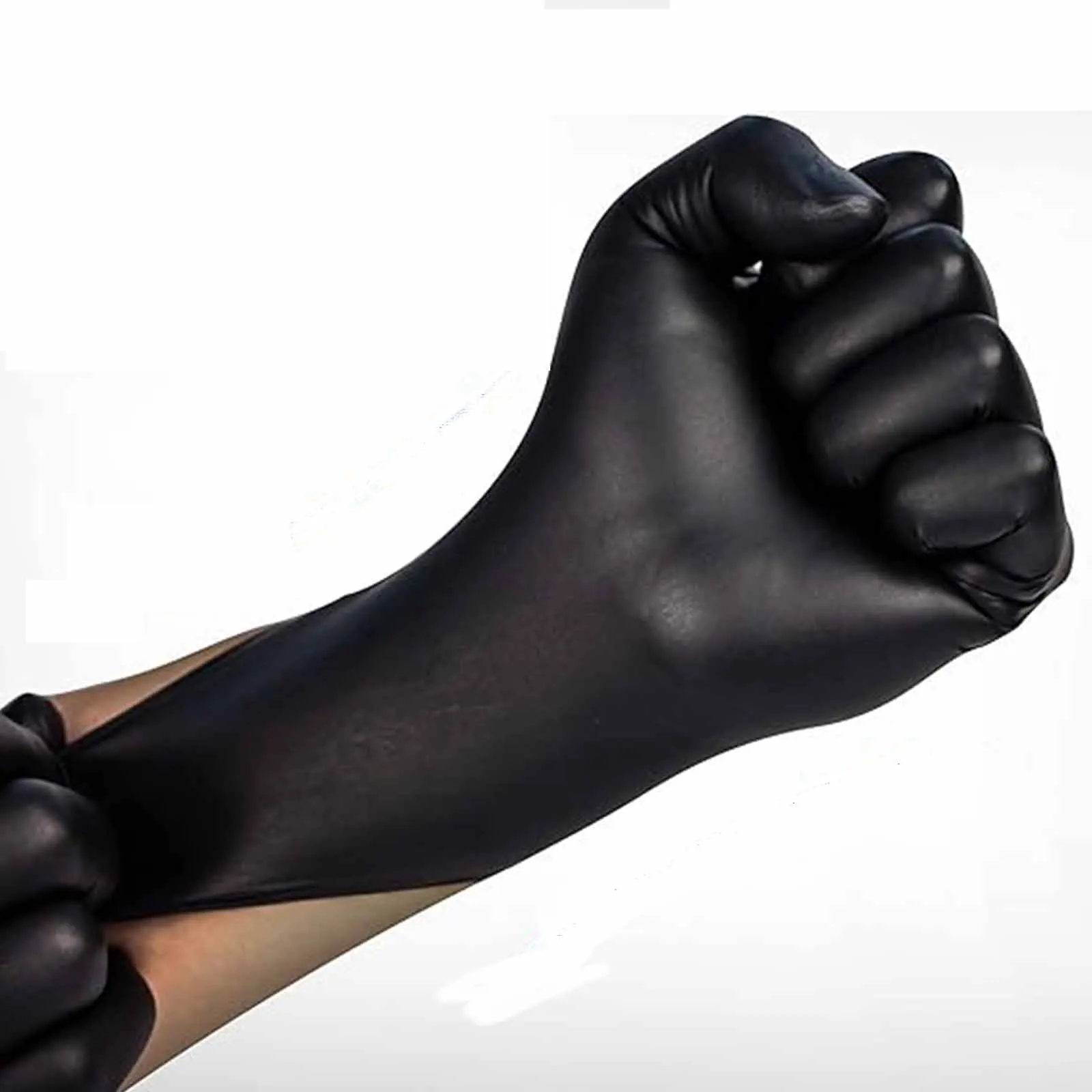Custom High Quality Medical Consumables 100 Pcs / Box Vinyl Exam Gloves Disposable PVC Material Black Gloves