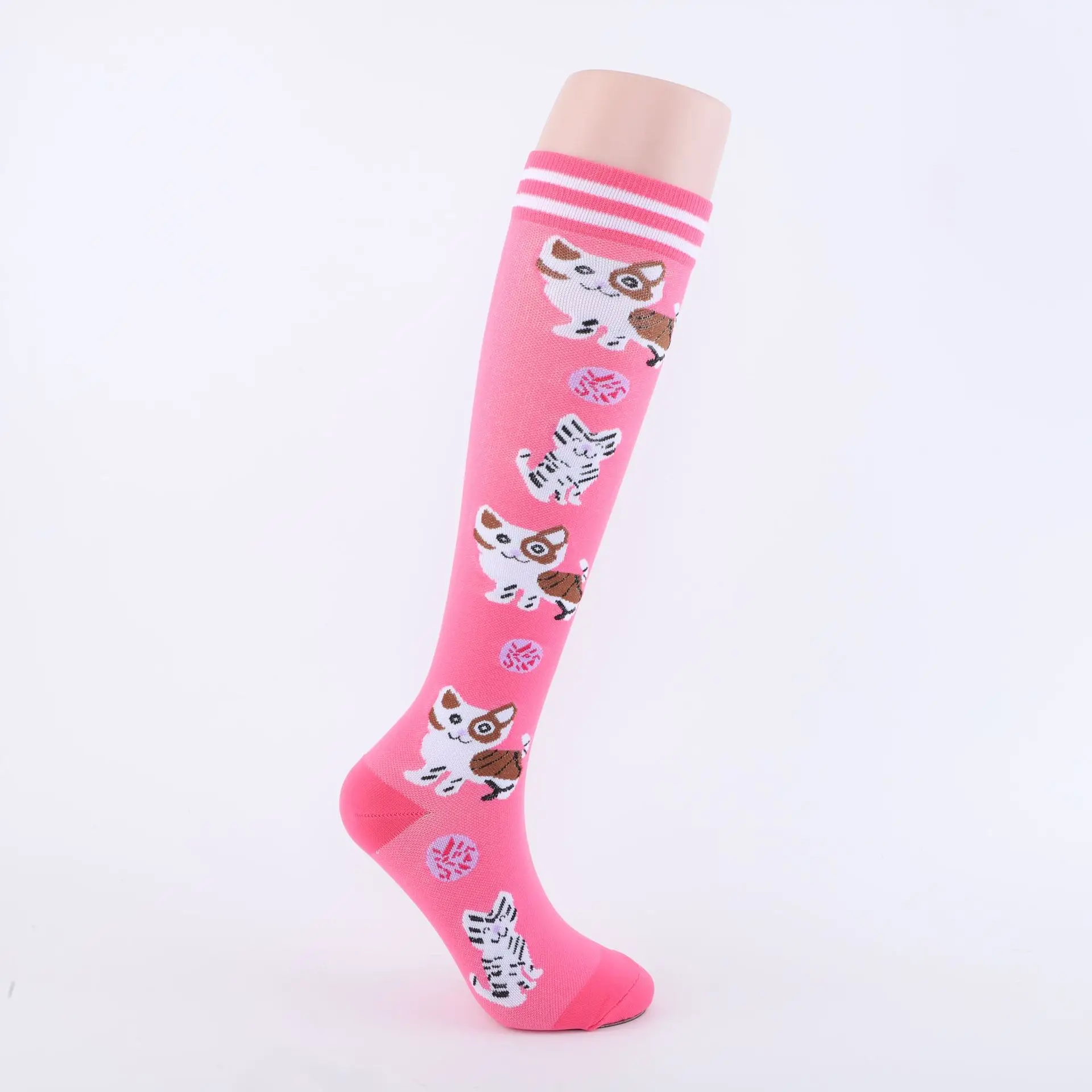 Custom Pattern Breathable Colorful Fancy Knee High Graduated Medical Compression Socks