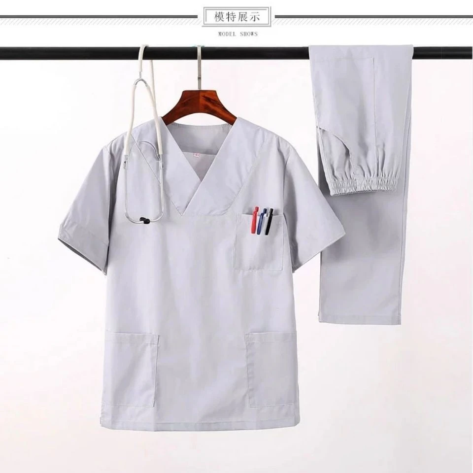 NEW STYLE COMING High-quality medical scrub suit set doctor nurse uniform Top + Pants Male Female dental clinic salon spa