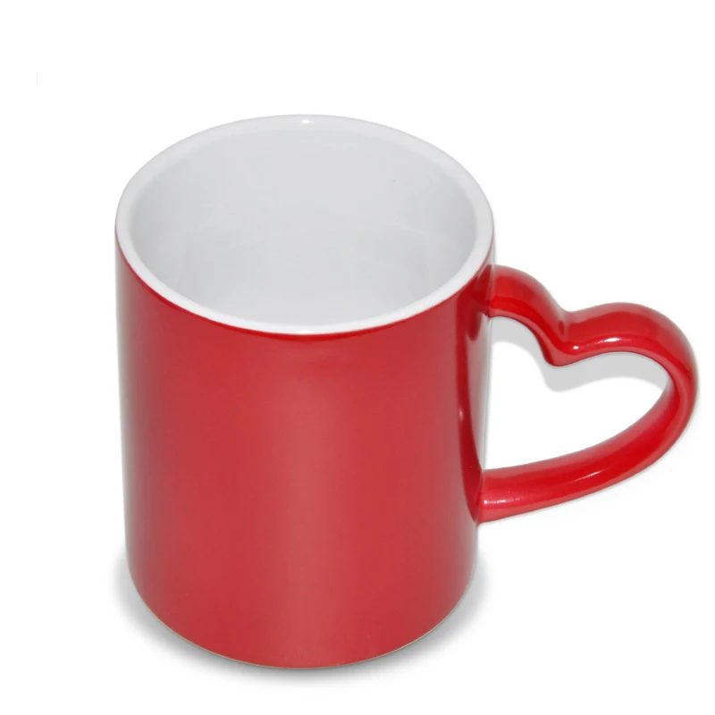 11oz Hearts Sublimation Coated Ceramic Magic Mugs At Low Price Wholesale