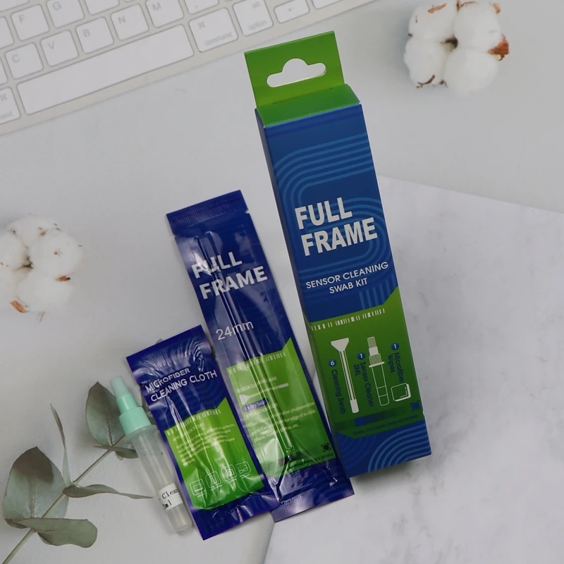 3 in 1 Portable Double Ended Microfiber Full Frame Sensor Swab DSLR Camera Cleaning Kit with Solution