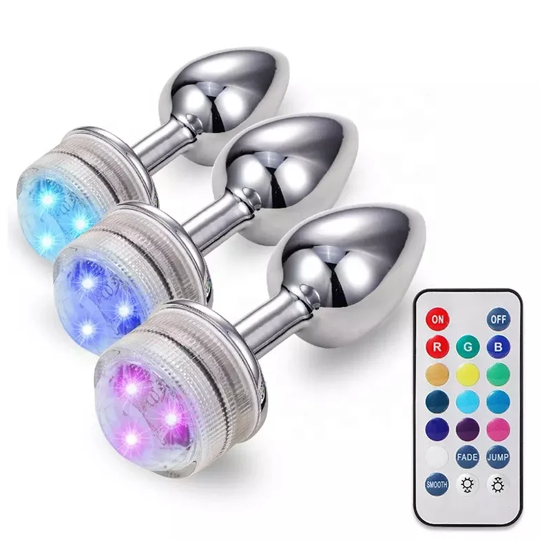 LED Butt Plug, Remote Control Light Up Anal Sex Toys for Women Anal Play Bondage 3 Sizes Beginner Intermediate Advanced