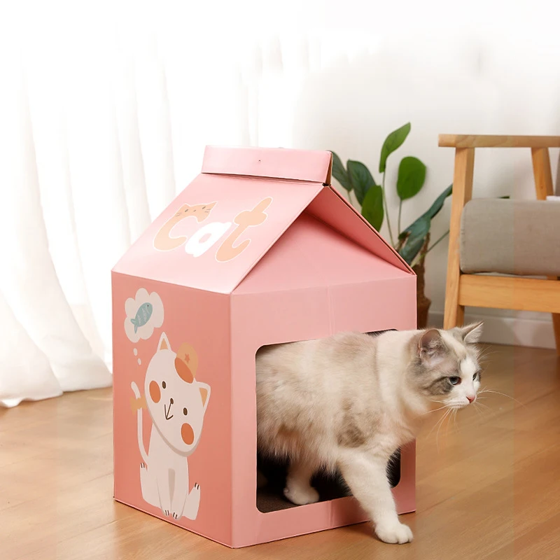 DIY designer custom corrugated paper 5 layers cardboard cat house creative cat house pet cat litter box